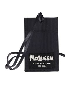 Alexander McQueen Graffiti Logo Strapped Cardholder