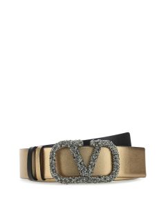 Valentino VLogo Embellished Reversible Buckle Belt