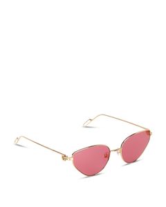 Gold-tone sunglasses with pink lenses