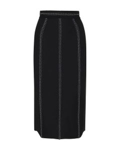 High Waist Striped Midi Skirt