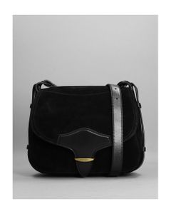 Botsy Besace Shoulder Bag In Black Suede And Leather