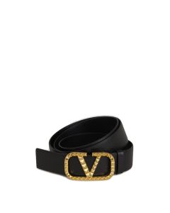 Valentino Garavani Rockstud VLogo Plaque Buckled Belt