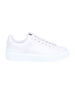 Balmain B-court Sneakers In Off White Leather