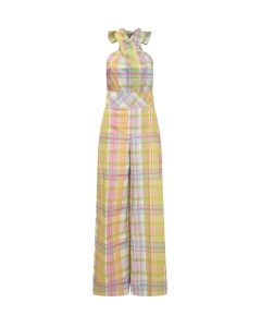 Boutique Moschino Bow Detailed Checked Jumpsuit