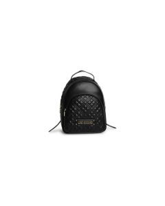 Black Backpack With Quilted Detail