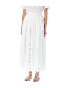Broderie Anglaise Cotton-poplin Long Skirt