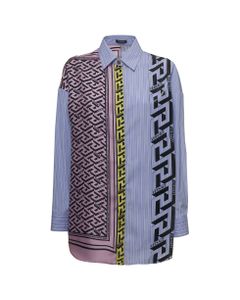 Multicolor Silk Shirt With Foulard Monogram Detail
