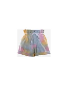 Cotton Shorts With All-over Tie-dye Print