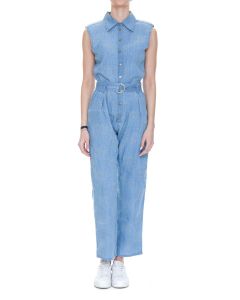 Pinko Logo Perforated Belted Waist Jumpsuit