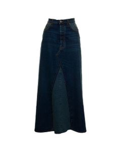 Maison Margiela Woman's Blue Denim Long Skirt