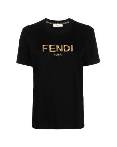 Fendi Logo-Print Crewneck T-Shirt