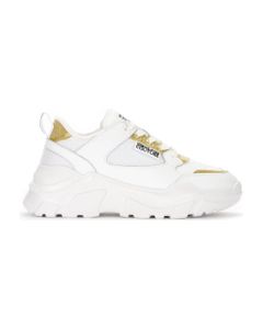 White Sneaker With Golden Details