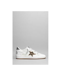 Ball Star Sneakers In White Leather
