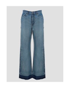 Side Clips Wide Jeans