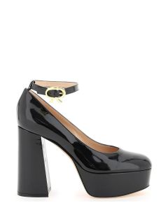Gianvito Rossi Oversized Heel Ankle Strapped Pumps