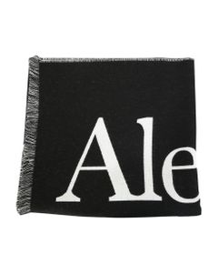 The Alexander Mcqueen Scarf With Iconic Logo Is A Meeting Of Subtlety And Darkness