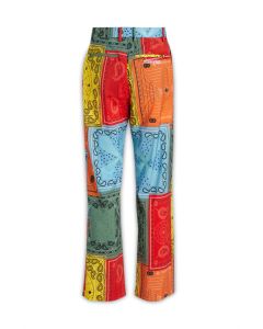 Marcelo Burlon County Of Milan Patchwork Print Straight Leg Pants
