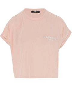 Balmain Logo Printed Short-Sleeved Cropped T-Shirt