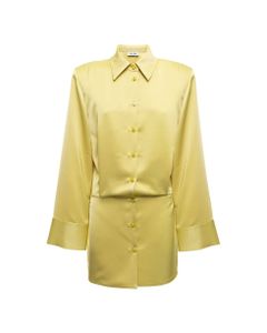 The Attico Woman's Margot Yellow Satin Dress