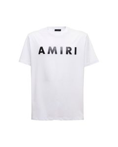Amiri Man's White Cotton T-shirt With Logo Print