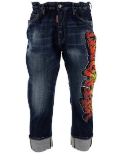 Dsquared2 Graffiti-Printed Mid-Rise Jeans