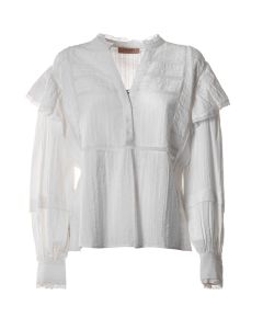 TWINSET Ruched V-Neck Blouse