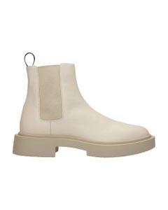 Aston G Ankle Boots In Beige Leather