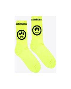 Socks Unisex Neon yellow ribbed socks with logo