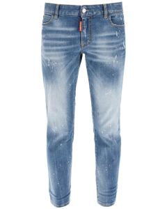 Dsquared2 Paint Splatter Effect Cropped Jeans