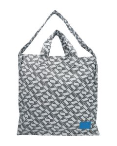 Logo Print Denim Shopping Bag