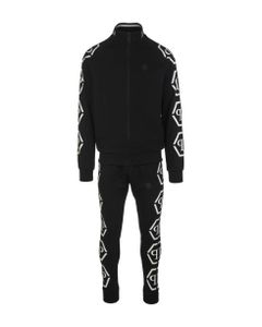 Man Black Tracksuit With White Hexagon Pp Print