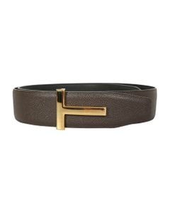 Tom Ford Black Leather Belt With A Reversible Design (40)