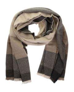 Wool Twill And Cashmere Check Scarf