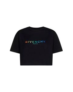 Givenchy Logo Printed Crewneck Cropped T-Shirt