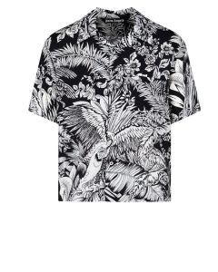Palm Angels Jungle-Print Straight Hem Shirt