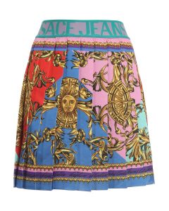 Multi Baroque print mini skirt