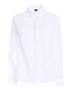 Logo embroidery shirt in white