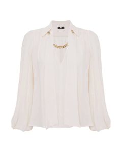 Elisabetta Franchi Butter Blouse With Chain