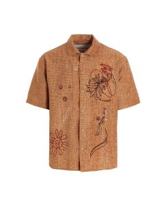 Andersson Bell Aube Floral Embroidered Short Sleeved Shirt
