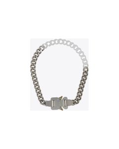 Metal And Nylon Chain Necklace Silver and transparent nylon chain rollercoaster necklace