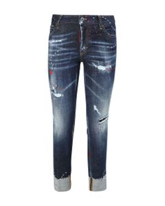 Skinny Jeans With Distressed Effect And Embroidered Details
