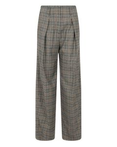Brunello Cucinelli Checked High Waisted Pants