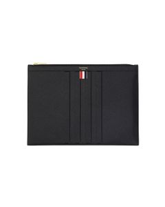 Thom Browne 4-Bar Logo Detailed Zipped Briefcase
