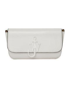 White Leather Baguette Bag