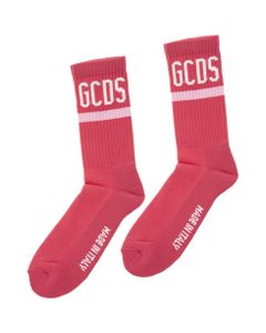 Unisex Coral Red Socks With Logo