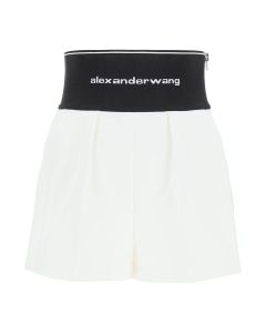 Alexander Wang Elastic Logo Waistband Shorts