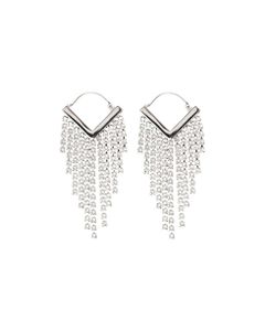 Isabel Marant Woman's Triangular Pendant Earrings With Applied Crystals