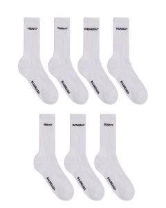 Balenciaga Pack of Seven Slogan Intarsia Socks