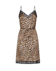 TWINSET Leopard Pattern V-Neck Sleeveless Dress