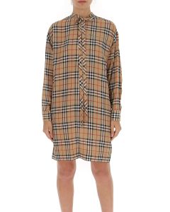 Burberry Front-Tie Checked Mini Dress